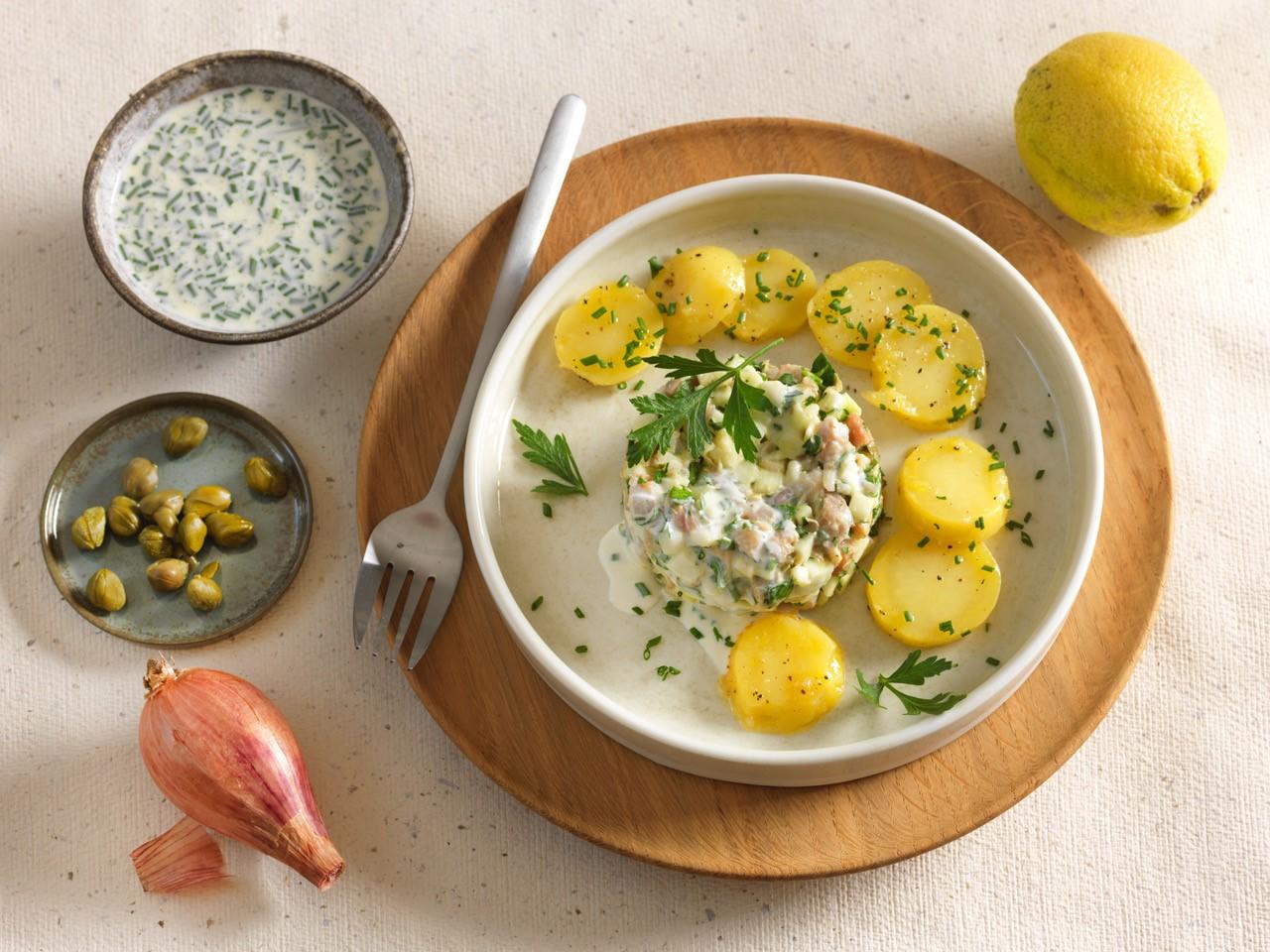 Tartare de harengs fumés aux 2 pommes 