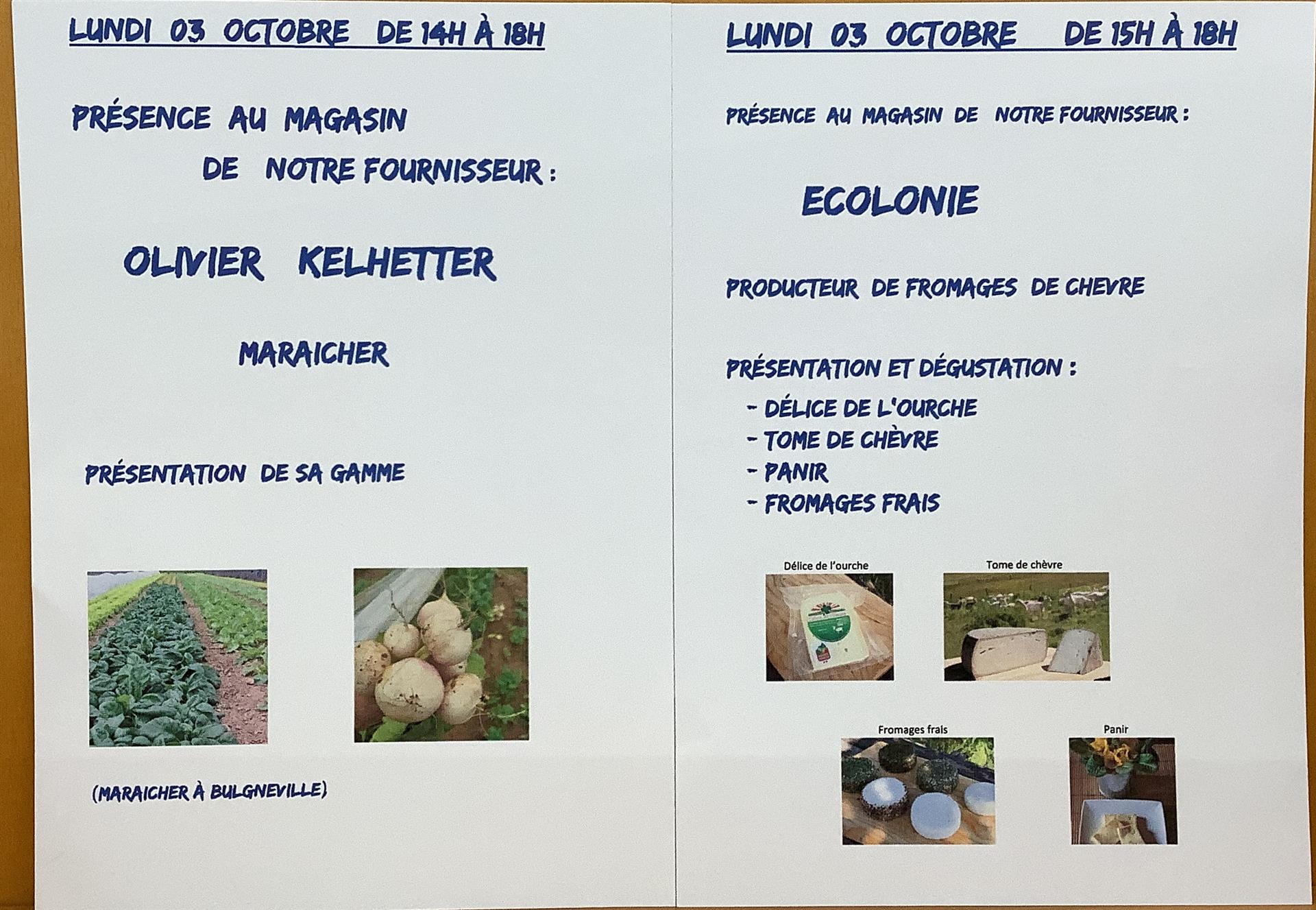 Présence producteurs locaux du 03 octobre